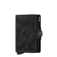Secrid Twinwallet Vintage Portemonnee Zwart Aluminium, Leer - thumbnail
