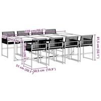 9-delige Tuinset poly rattan zwart - thumbnail