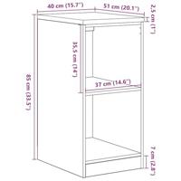 Garagekast 40x51x85 cm massief grenenhout oud hout - thumbnail