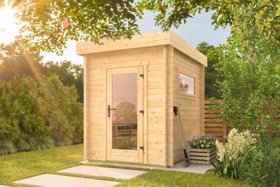 Tuindeco Samuel Blokhut 200x270 cm 40 mm vuren blank- Plat dak- Onbehandeld vurenhout- Tuindeco