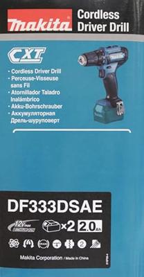 Makita DF333DSAE DF333DSAE Accu-schroefboormachine 12 V 2 Ah Li-ion Incl. 2 accus, Incl. koffer