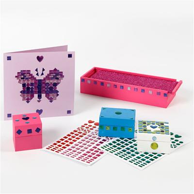 Creativ Company Mozaiek stickers, d 8-14 mm, vel 11x16,5 cm, diverse kleuren, 10 vel/ 1 doos