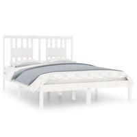 Bedframe massief grenenhout wit 140x190 cm - thumbnail