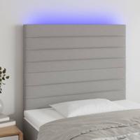 Hoofdbord LED 144x5x118/128 cm stof lichtgrijs - thumbnail