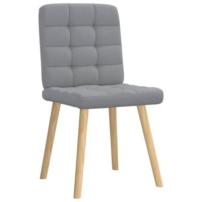 Eetkamerstoelen 4 st stof lichtgrijs