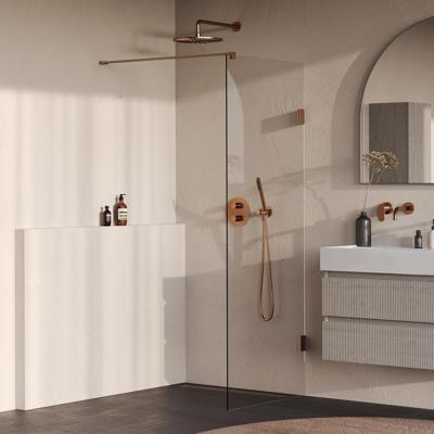 Brauer Void - Inloopdouche - Helder Glas - 80 x 200 cm - incl. Glascoating - PVD Koper Geborsteld