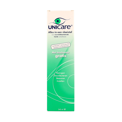 Unicare Alles-in-een vloeistof harde lenzen 240 Milliliter Unicare Alles-in-een vloeistof harde lenzen 240 Milliliter
