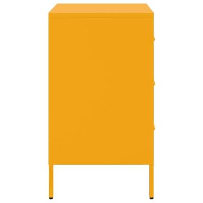 Nachtkastje 36x39x68 cm staal mosterdgeel