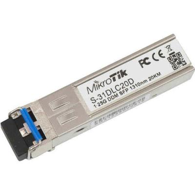 SFP Singlemode Vezelmodule Mikrotik S-31DLC20D 1250 Mbit/s