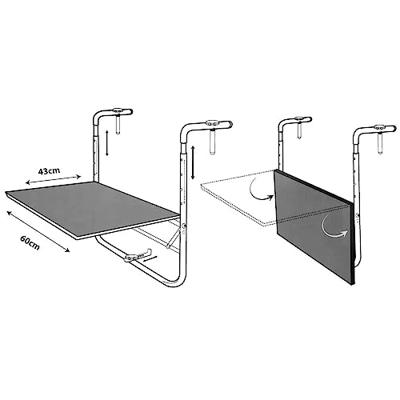 Balkontafel mat donker grijs