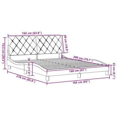Bedframe zonder matras stof lichtgrijs 160x200 cm