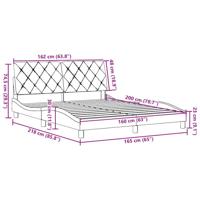 Bedframe zonder matras stof lichtgrijs 160x200 cm - thumbnail