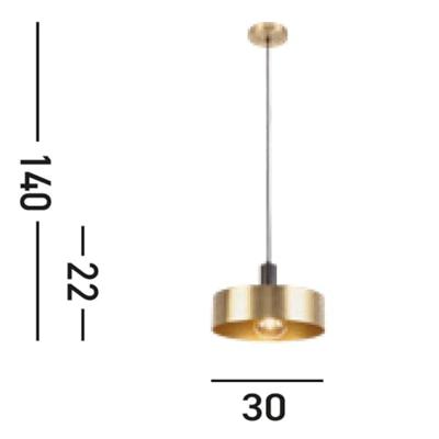 Searchlight Design hanglampKnox Ø 30cm goud - 20223-1GO