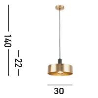 Searchlight Design hanglampKnox Ø 30cm goud - 20223-1GO - thumbnail
