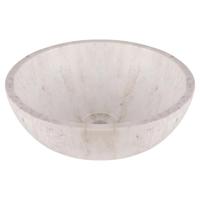 Differnz Marmor waskom - 40x40x15cm - rond - marmer - glans wit 38.010.57 - thumbnail