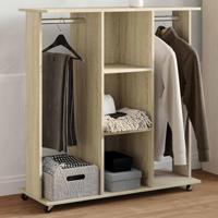 VidaXL Kledingkast met wielen 102x38x110 cm bewerkt hout sonoma eiken - thumbnail