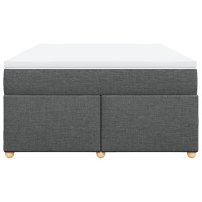 Boxspring met matras stof donkergrijs 140x200 cm