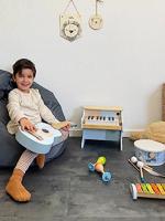 Small Foot houten trommel groovy beats met stokken, 3dlg. - thumbnail