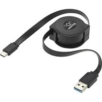 Renkforce USB 3.2 Gen1 (USB 3.0) USB-C® stekker, USB-A mannelijk, 0,80 m, zwart RF-4352328 - thumbnail