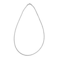 Gevlochten Stalen Halsketting met Karabijnslotje Zilverkleurig (60 cm / 3 mm) - thumbnail