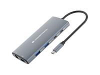 Conceptronic DONN06G laptop dock & poortreplicator Bedraad USB 3.2 Gen 1 (3.1 Gen 1) Type-C Grijs - thumbnail