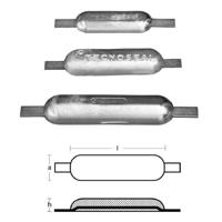 TEN00301 - ZINK OVALE ANODE 200X25X5MM 1KG - thumbnail