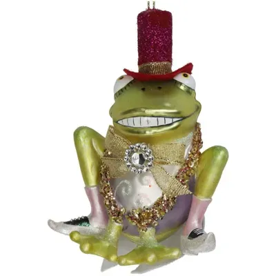 Kersten Ornament Kerstoetel Bruidegom groen 7x8x12cm