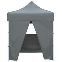 Partytent met 4 zijwanden inklapbaar 2x2 m staal antraciet - thumbnail