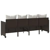 Ligbed met kussens poly rattan bruin - thumbnail