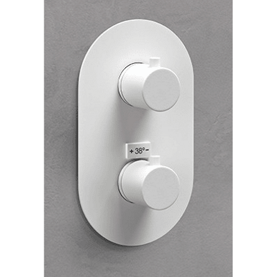 Afdekset Bad Curve voor 2-weg Douchethermostaat Powder White