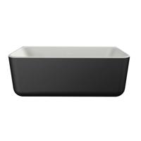 XenZ Half Vrijstaand Bad Guido 160x71x62 cm Solid Surface Zwart - thumbnail