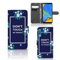 Samsung Galaxy A7 (2018) Portemonnee Hoesje Flowers Blue DTMP - thumbnail