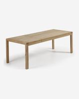 Kave Home Eettafel 'Briva' Eiken Naturel, 200 - 280 x 100cm - thumbnail