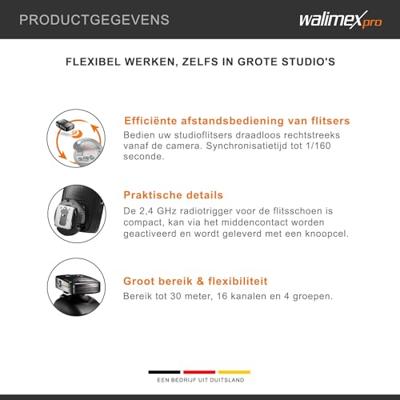 Walimex Pro VE & VC & Newcomer Studioblitz Trigger Flits Trigger, Zwart