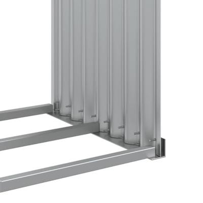 VidaXL Haardhoutopslag 120x45x100 cm gegalvaniseerd staal zilverkleur