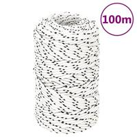 VidaXL Boottouw gevlochten 2 mmx100 m polyester wit - thumbnail