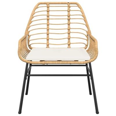 5-delige Tuinset met kussens poly rattan glas bruin