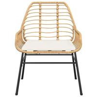 5-delige Tuinset met kussens poly rattan glas bruin - thumbnail