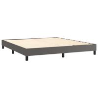 Boxspring met matras en LED kunstleer grijs 180x200 cm - thumbnail