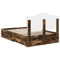 Bedframe met hoofdeinde Gerookt eiken 135 x 190 cm Bewerkt hout - thumbnail