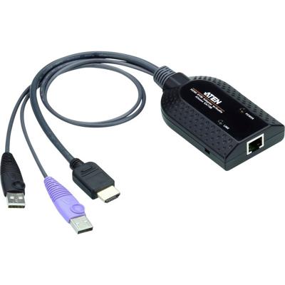 ATEN KVM, Computer KVM-adapterkabel [1x HDMI-stekker, USB-A - 1x RJ45-bus] 0.25 m Zwart