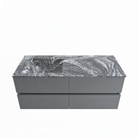 MONDIAZ VICA-DLUX 120cm badmeubel onderkast Plata 4 lades. Inbouw wastafel CLOUD links 1 kraangat, kleur Lava. - thumbnail