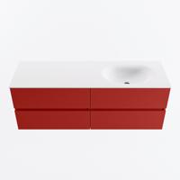 MONDIAZ VICA 140cm badmeubel onderkast Fire 4 lades. Wastafel MOON rechts zonder kraangat, kleur Talc. - thumbnail