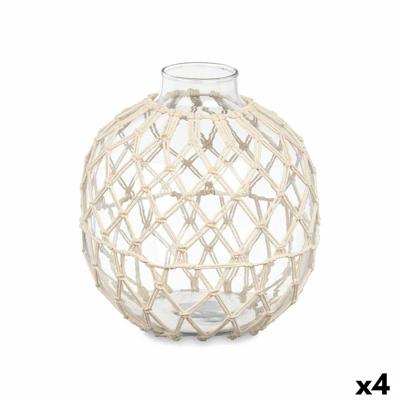 Decoratief sierding Gift Decor Wit Transparant 21 x 23 cm 21 x 23 x 21 cm (4 Stuks)