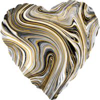 Amscan Folieballon Black Heart 45 Cm Metallic - thumbnail