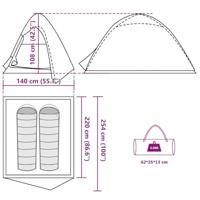 VidaXL Koepeltent 2-persoons waterdicht camouflage - thumbnail