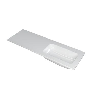 INK Faktor Wastafel Polystone Rechts Zonder Kraangat - 1400x450x15 mm - Glans Wit