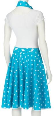 Rock and Roll rokje met sjaaltje blauw/wit