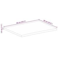 Tafelblad met natuurlijke rand 90x60x3,8 cm massief mangohout - thumbnail