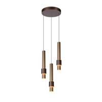 Lucide MARGARY - Hanglamp - Ø 28 cm - LED Dimb. - 3x4W 2700K - Koffie - thumbnail